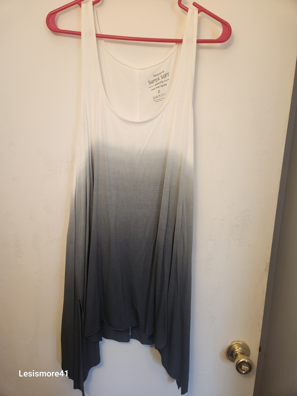 torrid White to Gray Ombre Super Soft Tank